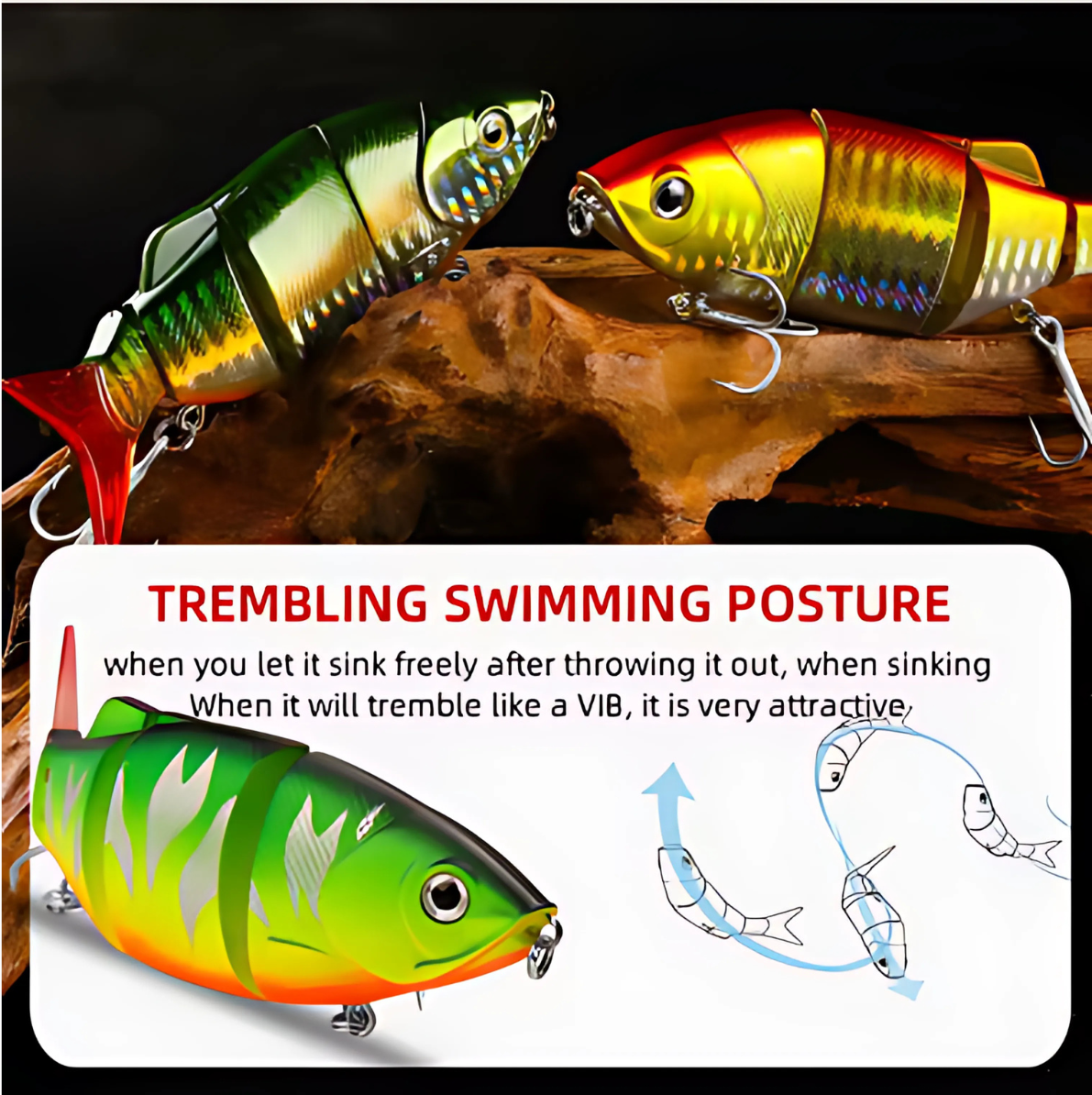 Jointed Super Seeker ベイトフィッシュ Beitofisshu Shad Swimbait Sinking